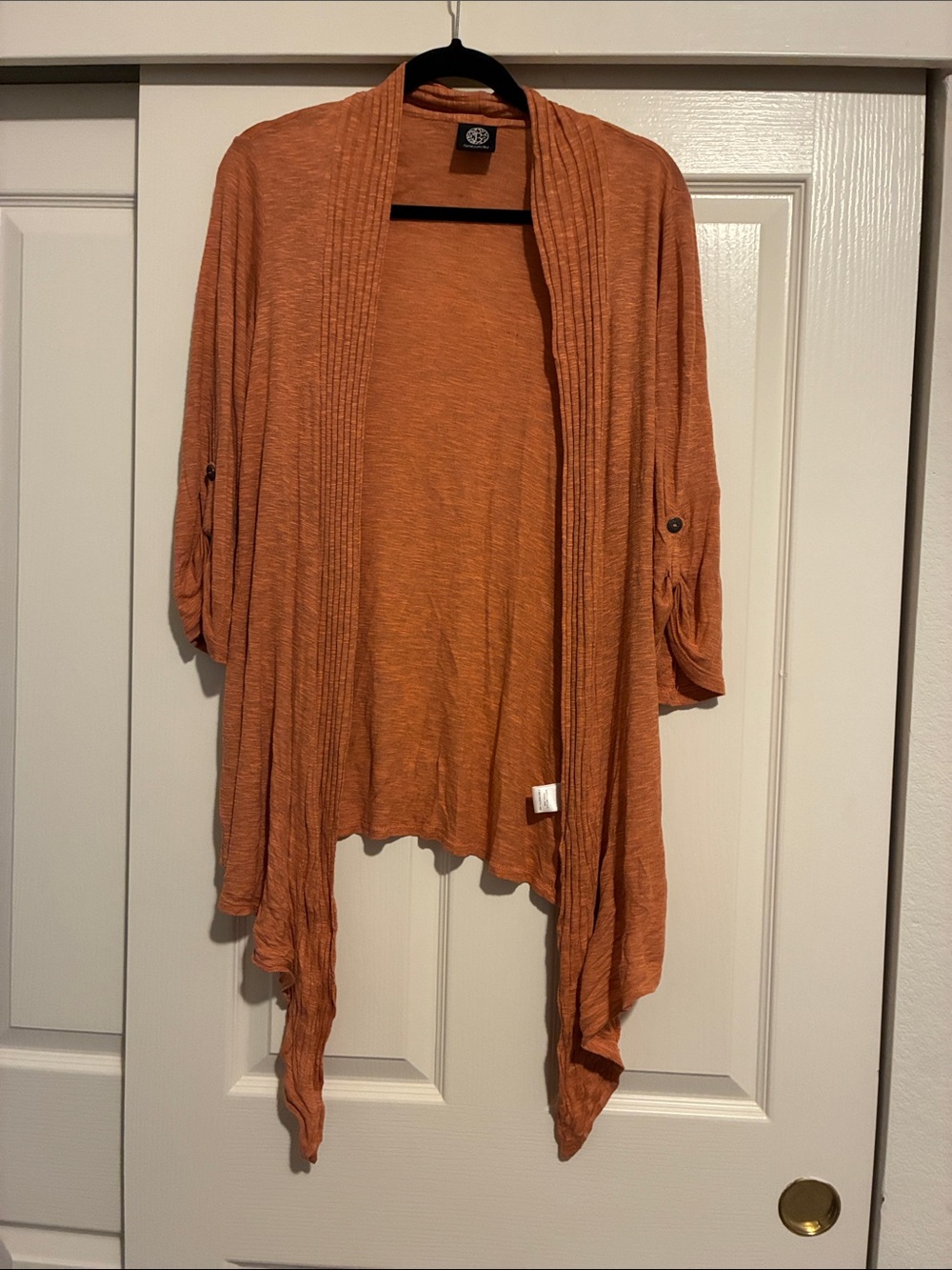 Nordstrom Bobeau  Open-Front Draped Cardigan - Burnt Orange